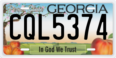 GA license plate CQL5374