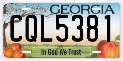 GA license plate CQL5381