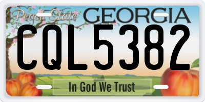 GA license plate CQL5382