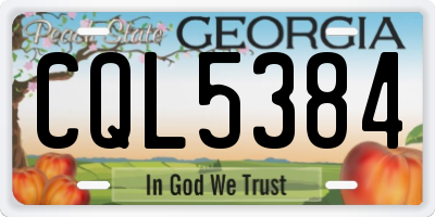 GA license plate CQL5384