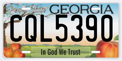 GA license plate CQL5390