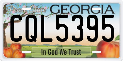 GA license plate CQL5395