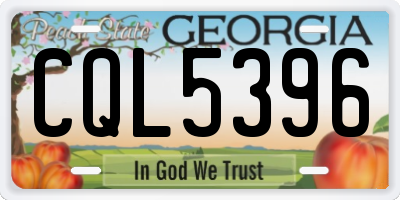GA license plate CQL5396