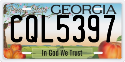 GA license plate CQL5397