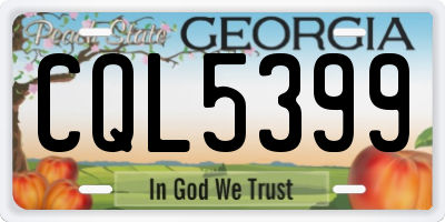 GA license plate CQL5399