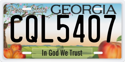 GA license plate CQL5407