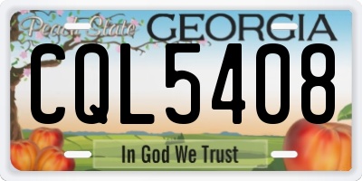 GA license plate CQL5408