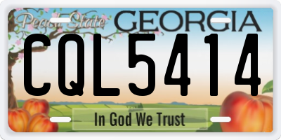 GA license plate CQL5414