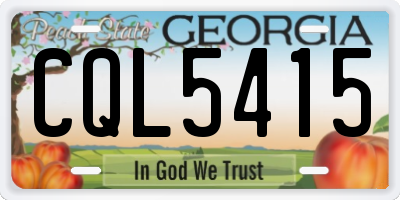 GA license plate CQL5415