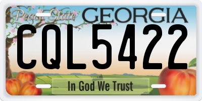 GA license plate CQL5422
