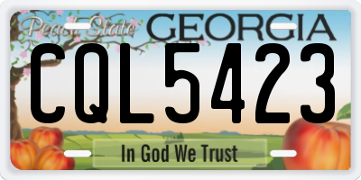 GA license plate CQL5423