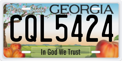 GA license plate CQL5424