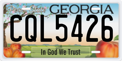 GA license plate CQL5426