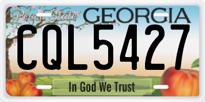 GA license plate CQL5427