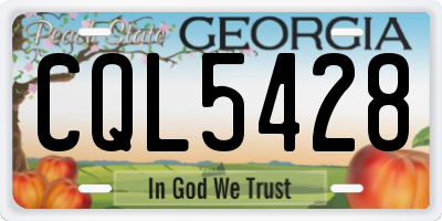 GA license plate CQL5428