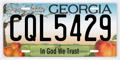 GA license plate CQL5429