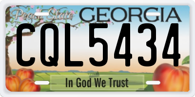 GA license plate CQL5434