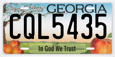 GA license plate CQL5435