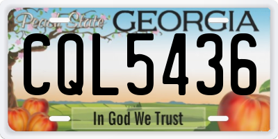 GA license plate CQL5436