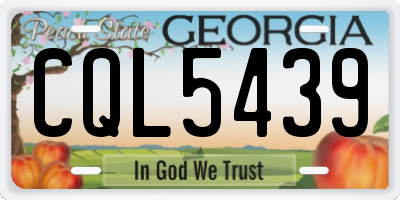 GA license plate CQL5439