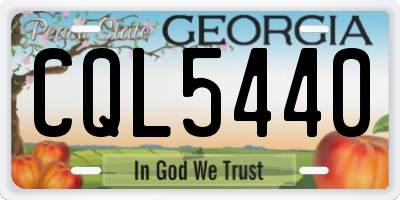 GA license plate CQL5440