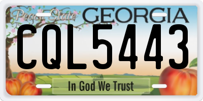 GA license plate CQL5443
