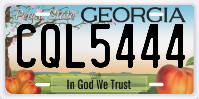 GA license plate CQL5444