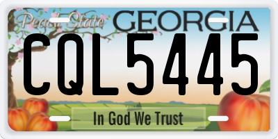 GA license plate CQL5445
