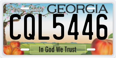 GA license plate CQL5446
