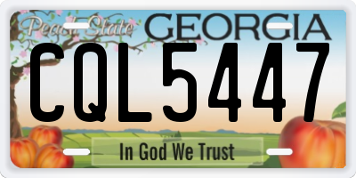 GA license plate CQL5447