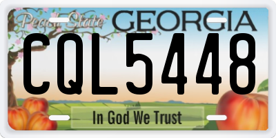 GA license plate CQL5448