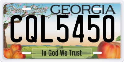 GA license plate CQL5450