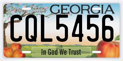 GA license plate CQL5456