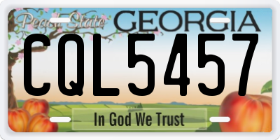 GA license plate CQL5457