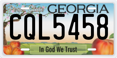 GA license plate CQL5458