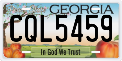 GA license plate CQL5459
