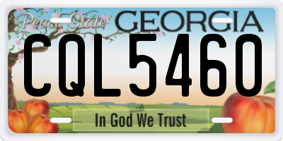 GA license plate CQL5460