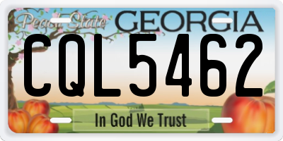 GA license plate CQL5462