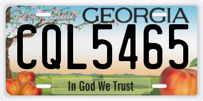 GA license plate CQL5465