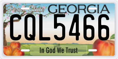 GA license plate CQL5466