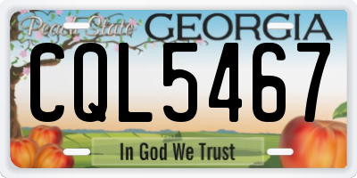 GA license plate CQL5467