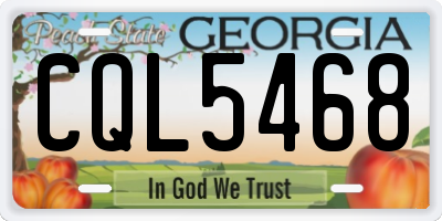GA license plate CQL5468