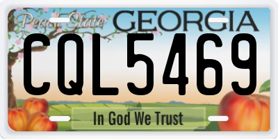 GA license plate CQL5469