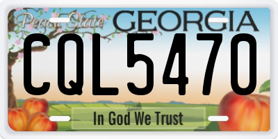 GA license plate CQL5470