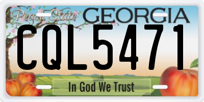 GA license plate CQL5471