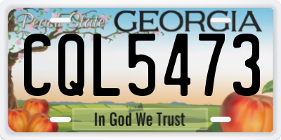 GA license plate CQL5473