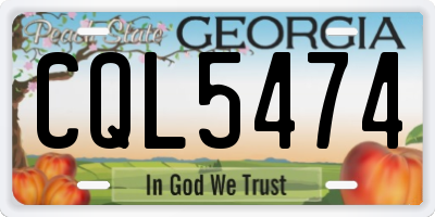 GA license plate CQL5474