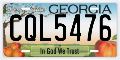 GA license plate CQL5476