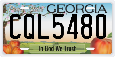 GA license plate CQL5480