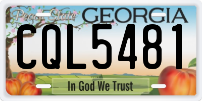 GA license plate CQL5481